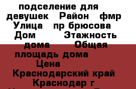подселение для 1-2 девушек › Район ­ фмр › Улица ­ пр.брюсова  › Дом ­ 20 › Этажность дома ­ 2 › Общая площадь дома ­ 100 › Цена ­ 6 000 - Краснодарский край, Краснодар г. Недвижимость » Дома, коттеджи, дачи аренда   